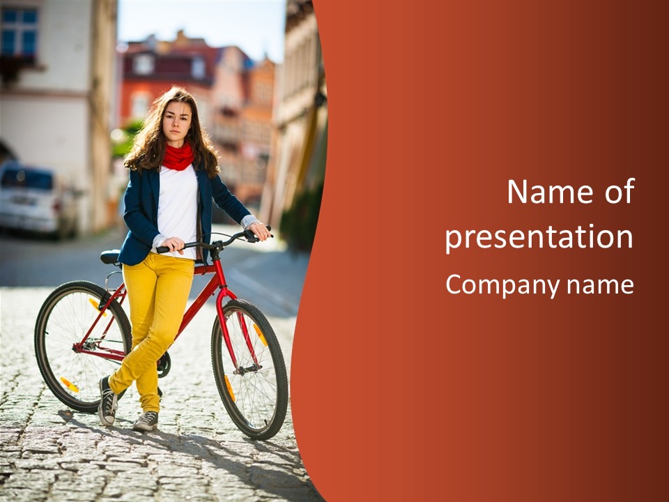 Cute Bicycle One PowerPoint Template