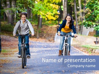 Cycling Fall Boy PowerPoint Template