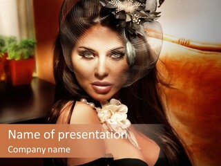 Hat Looking Veil PowerPoint Template