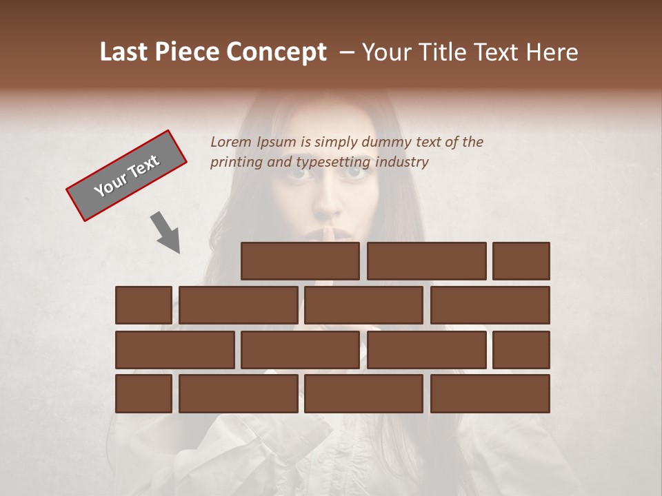 Hand Quietness Mouth PowerPoint Template