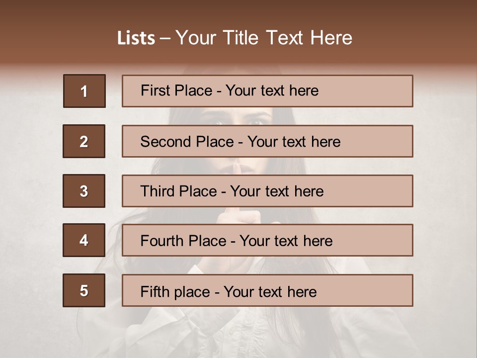 Hand Quietness Mouth PowerPoint Template