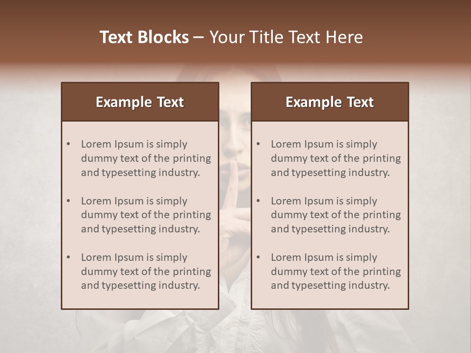 Hand Quietness Mouth PowerPoint Template
