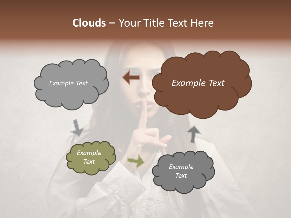 Hand Quietness Mouth PowerPoint Template