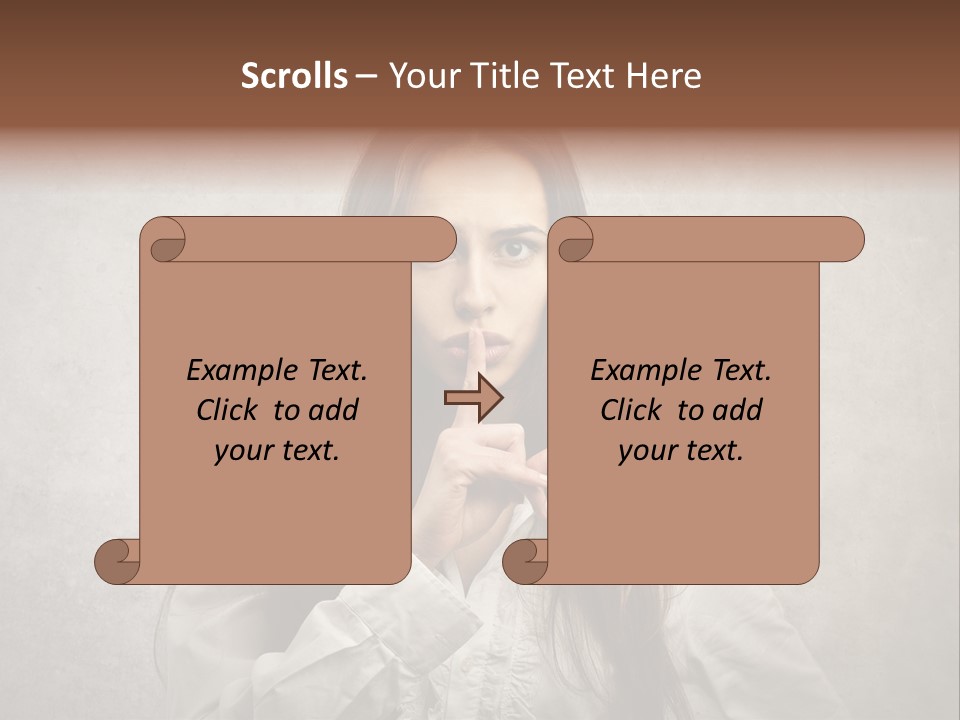 Hand Quietness Mouth PowerPoint Template