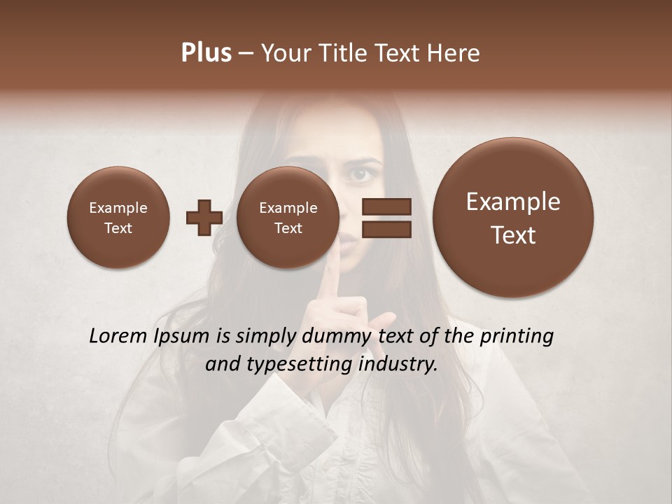Hand Quietness Mouth PowerPoint Template