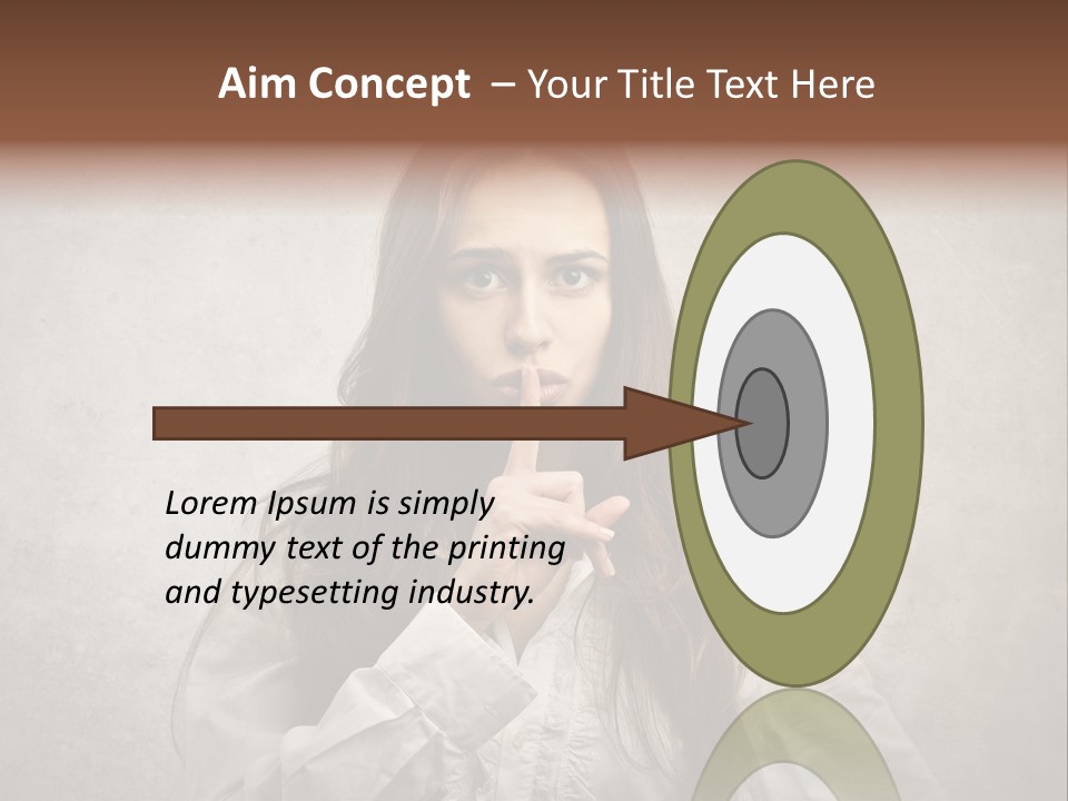 Hand Quietness Mouth PowerPoint Template