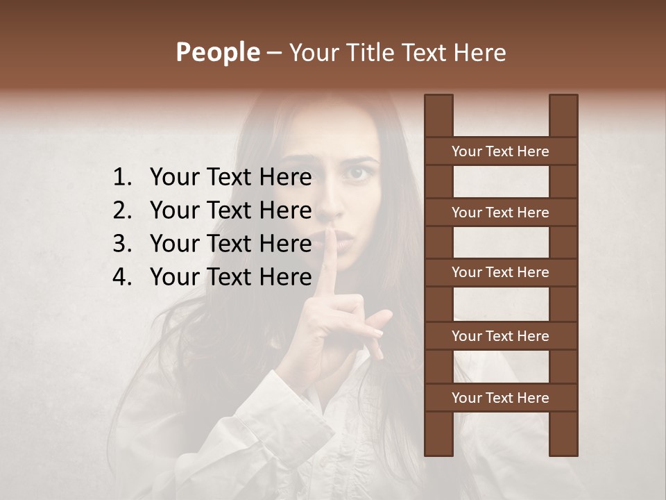 Hand Quietness Mouth PowerPoint Template
