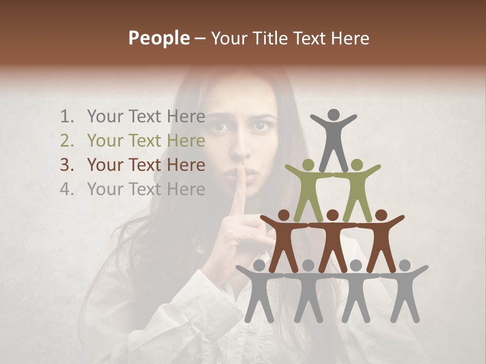 Hand Quietness Mouth PowerPoint Template