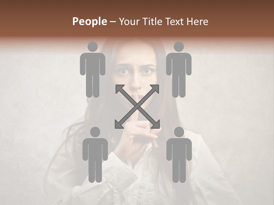 Hand Quietness Mouth PowerPoint Template