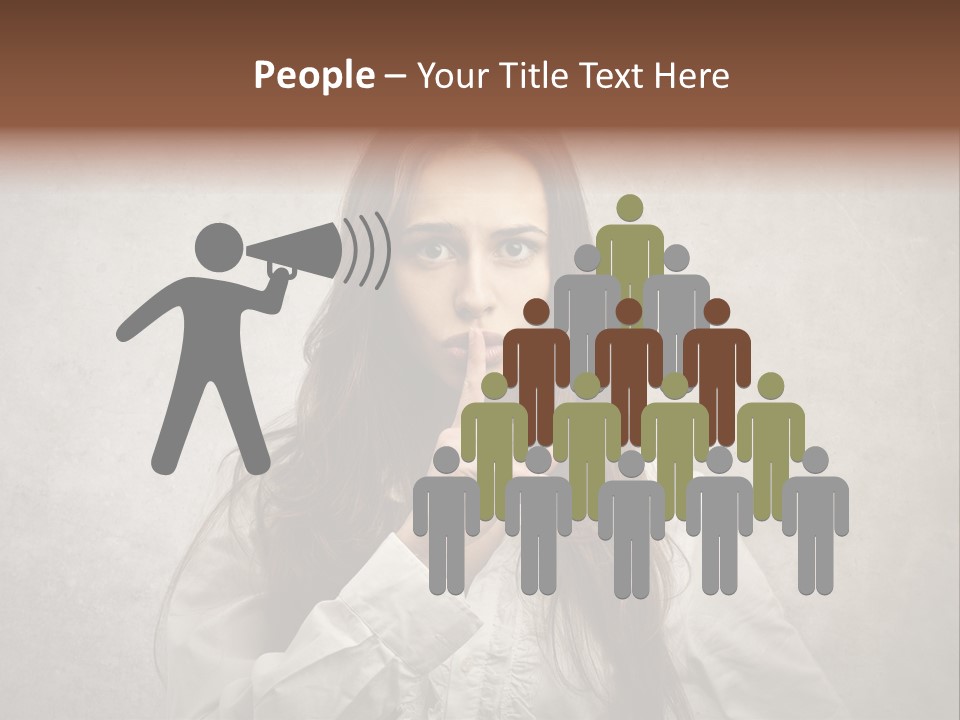 Hand Quietness Mouth PowerPoint Template