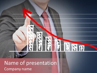 Businessman Touchscreen Successful PowerPoint Template