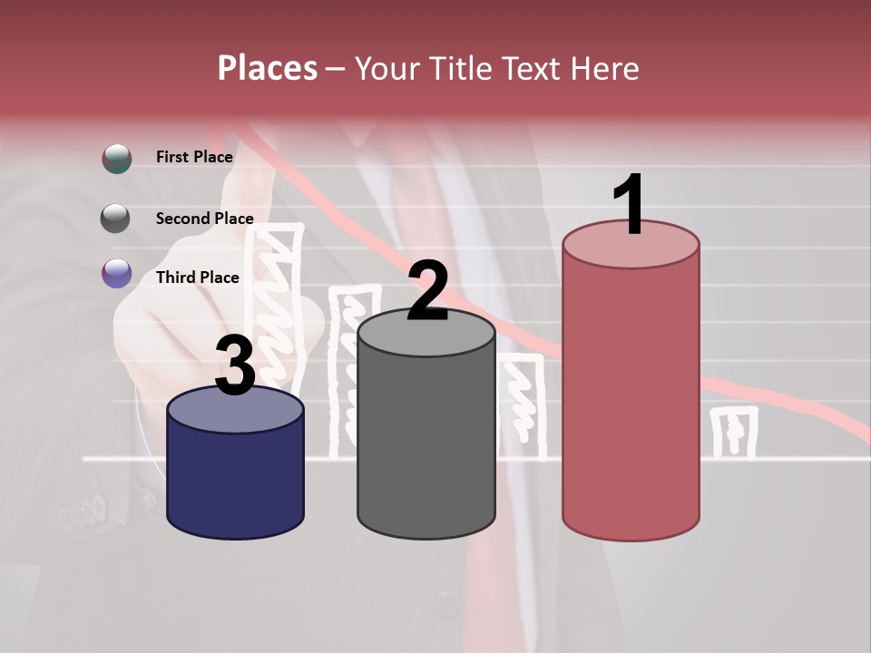 Businessman Touchscreen Successful PowerPoint Template