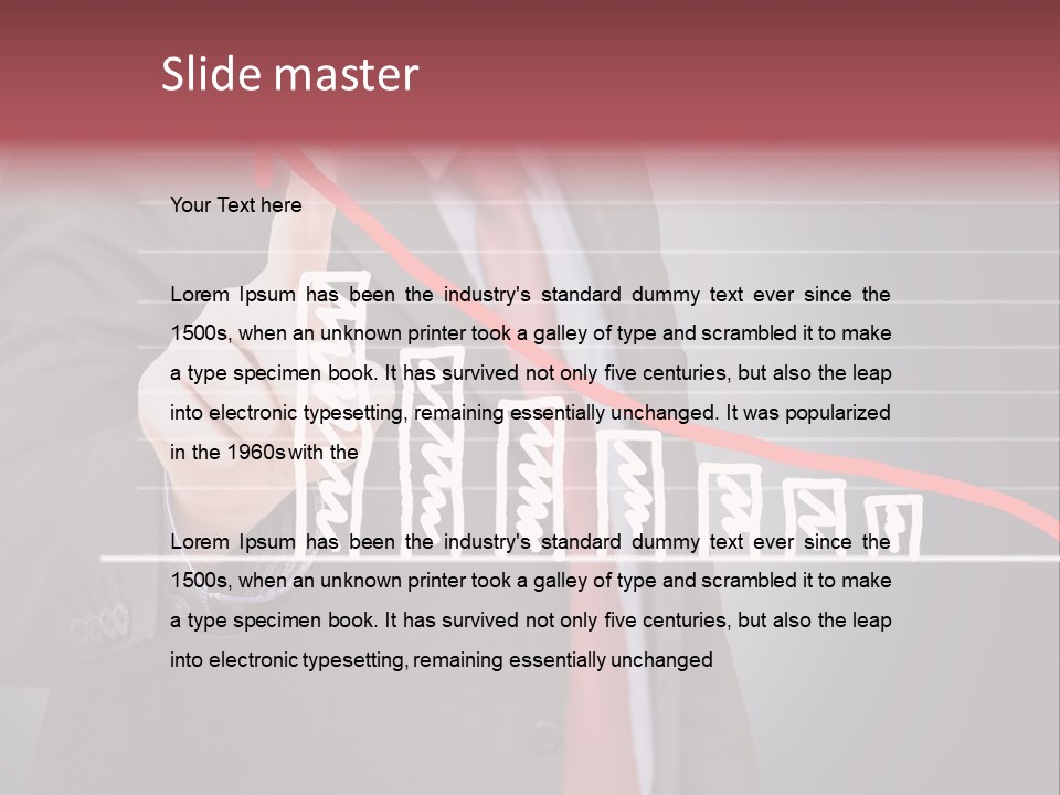 Businessman Touchscreen Successful PowerPoint Template
