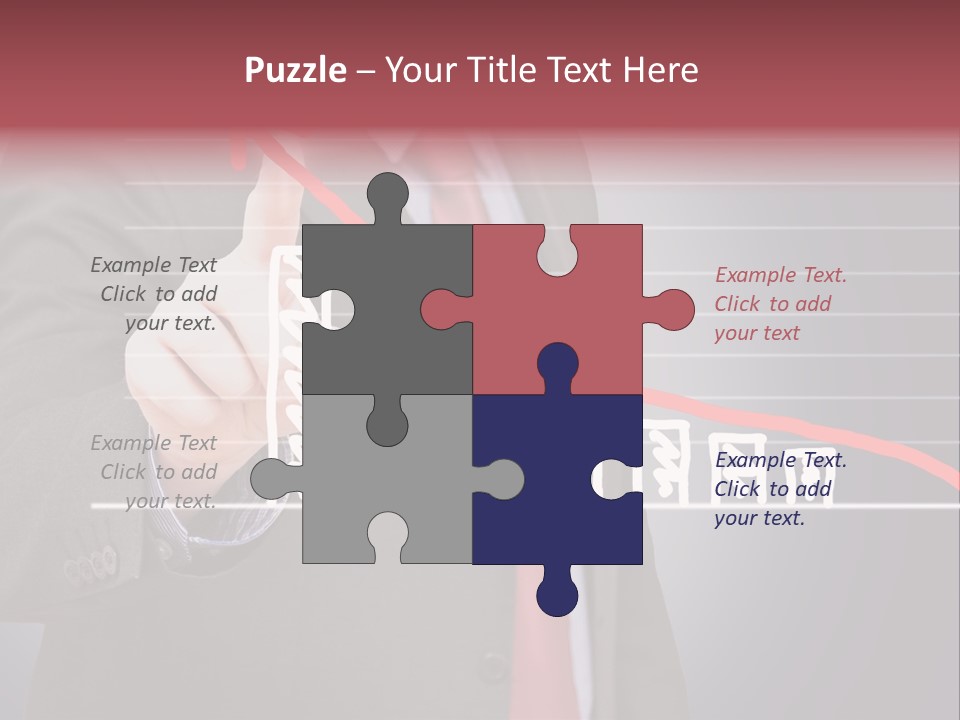 Businessman Touchscreen Successful PowerPoint Template