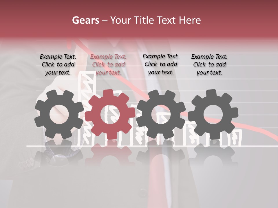 Businessman Touchscreen Successful PowerPoint Template