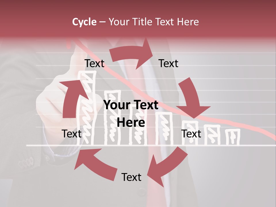 Businessman Touchscreen Successful PowerPoint Template