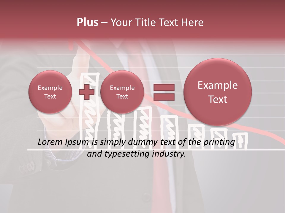 Businessman Touchscreen Successful PowerPoint Template