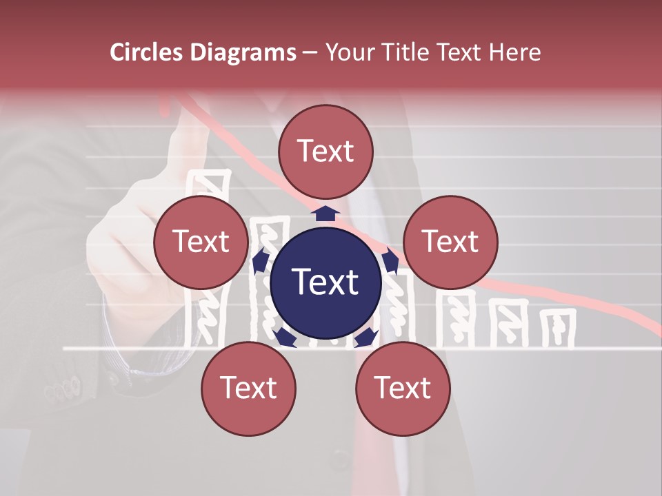 Businessman Touchscreen Successful PowerPoint Template