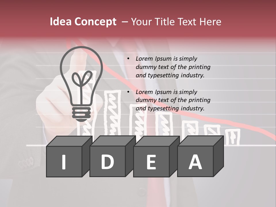 Businessman Touchscreen Successful PowerPoint Template