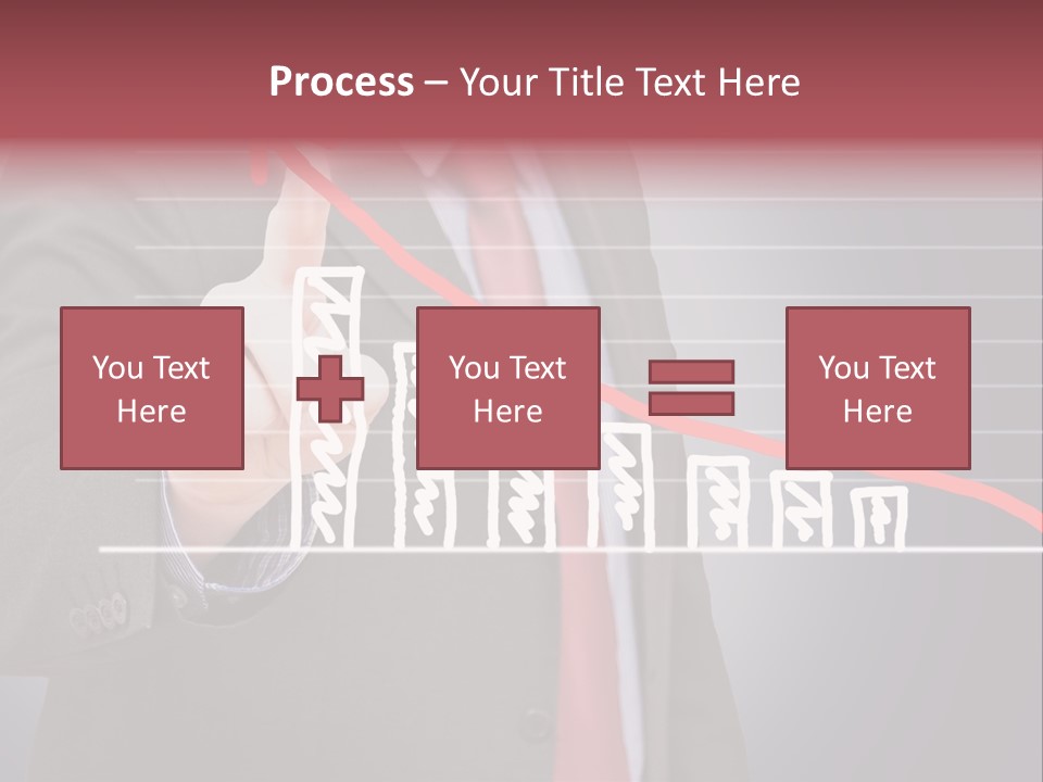 Businessman Touchscreen Successful PowerPoint Template