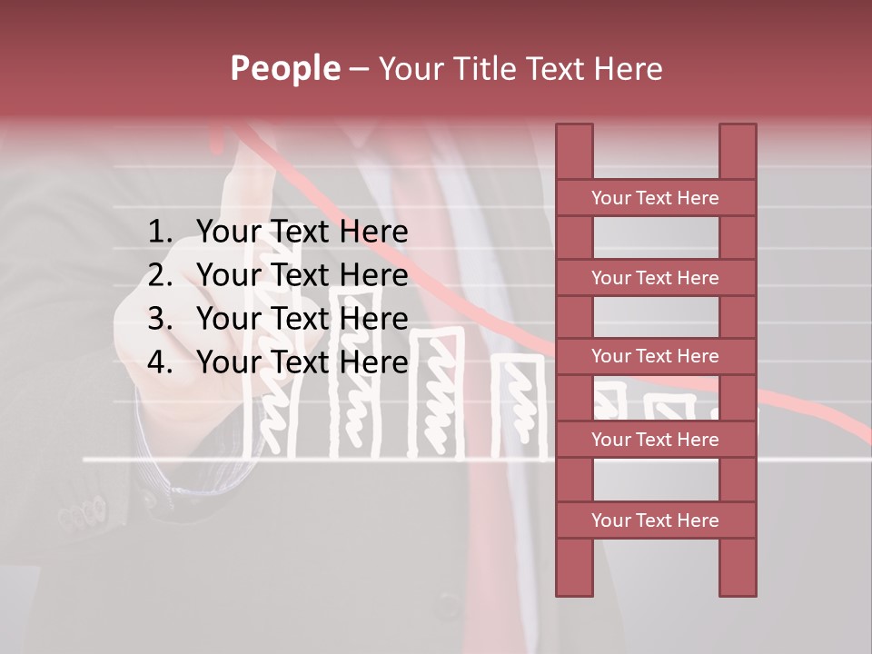 Businessman Touchscreen Successful PowerPoint Template