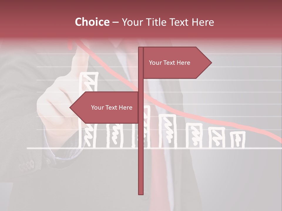 Businessman Touchscreen Successful PowerPoint Template