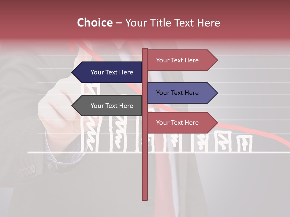 Businessman Touchscreen Successful PowerPoint Template