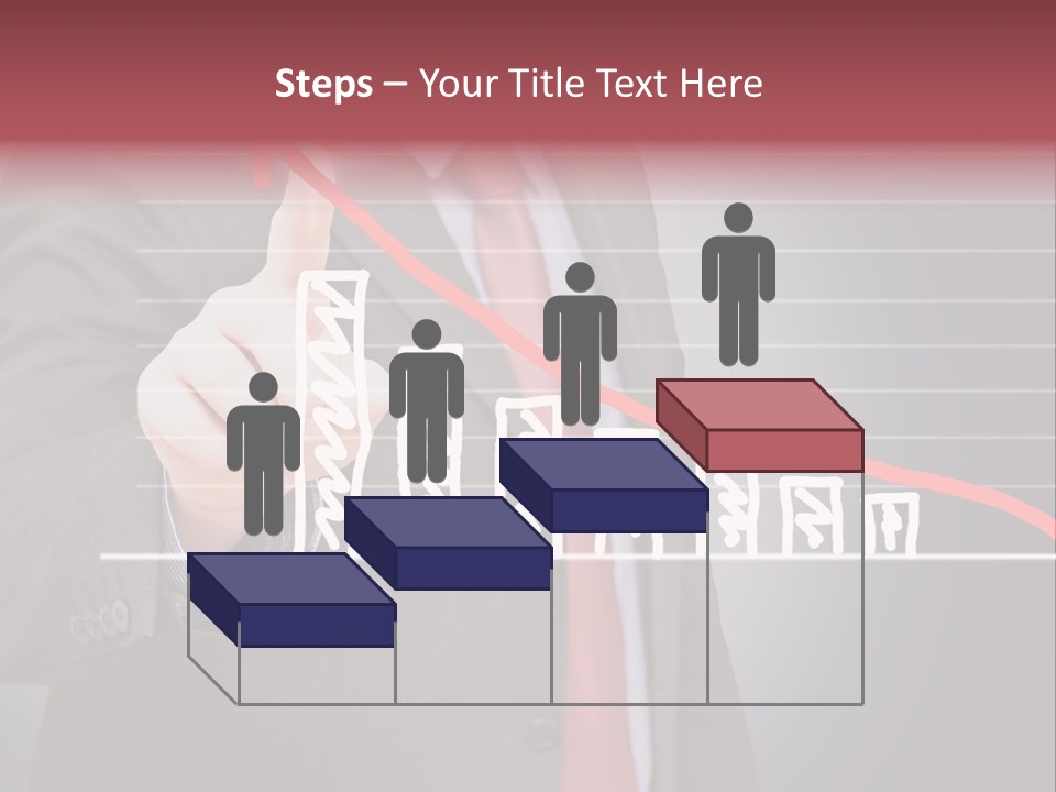 Businessman Touchscreen Successful PowerPoint Template