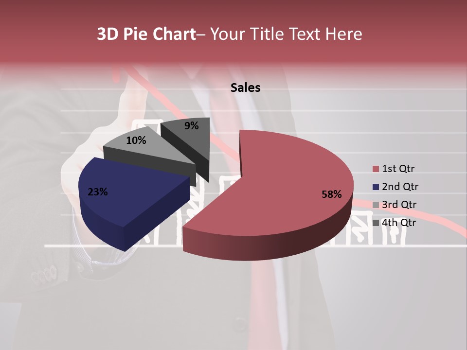 Businessman Touchscreen Successful PowerPoint Template