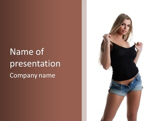 Model Portrait Black PowerPoint Template