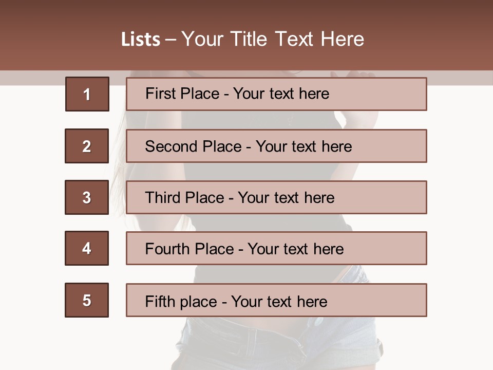 Model Portrait Black PowerPoint Template