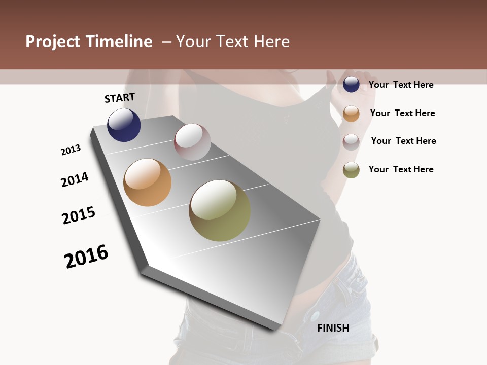 Model Portrait Black PowerPoint Template