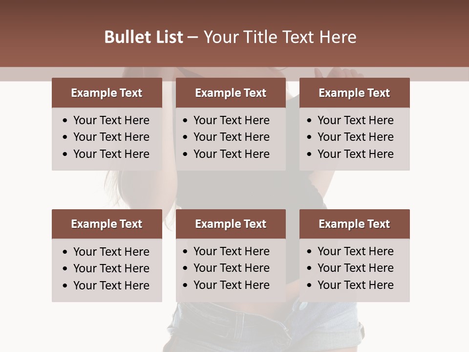 Model Portrait Black PowerPoint Template