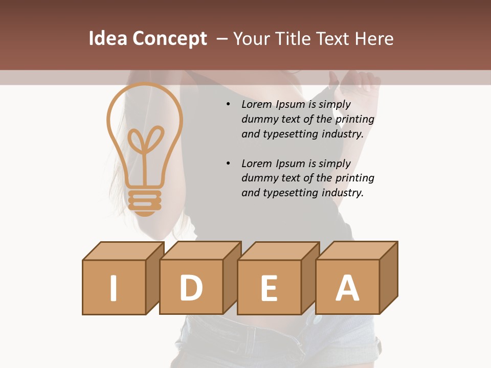 Model Portrait Black PowerPoint Template