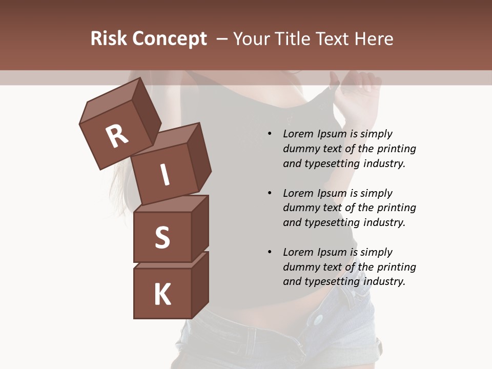 Model Portrait Black PowerPoint Template