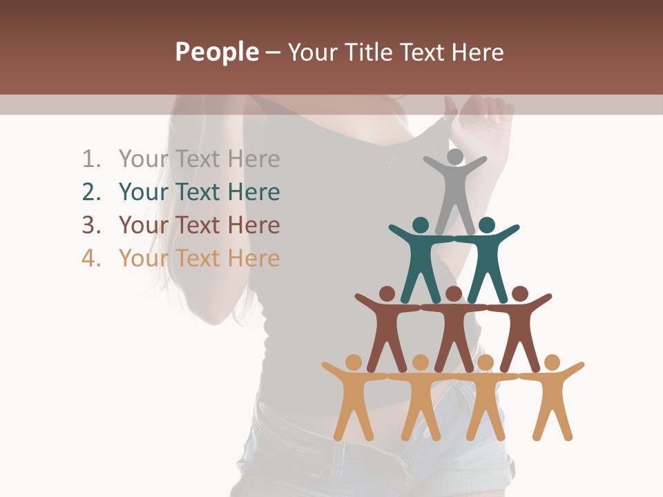 Model Portrait Black PowerPoint Template