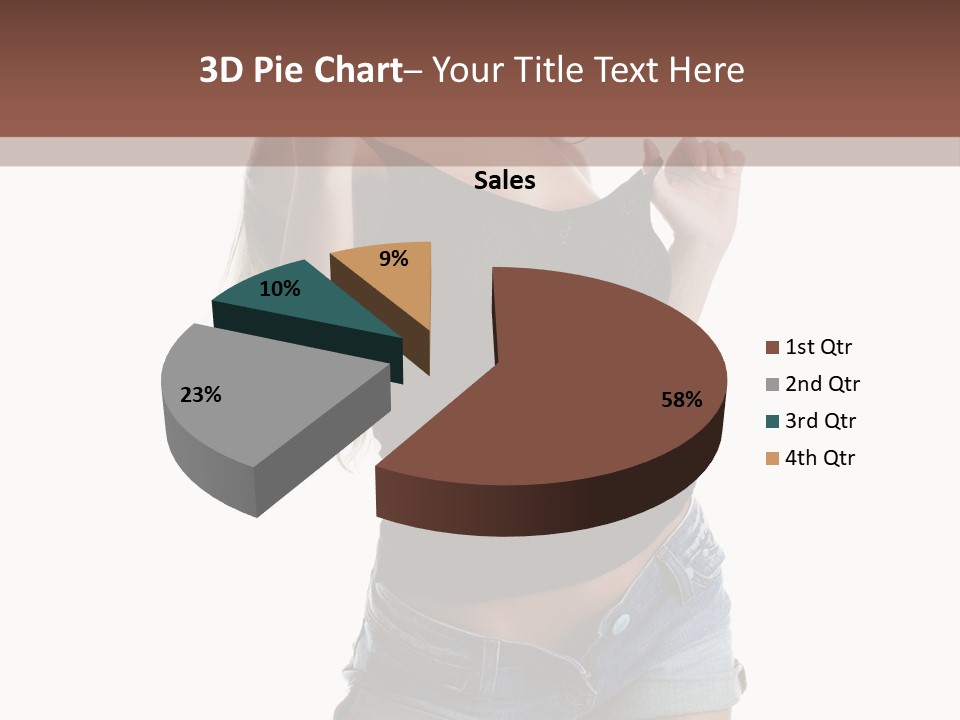 Model Portrait Black PowerPoint Template