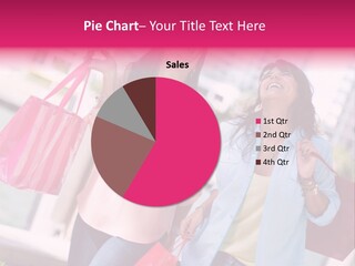 Smiling Adults Shoppers PowerPoint Template