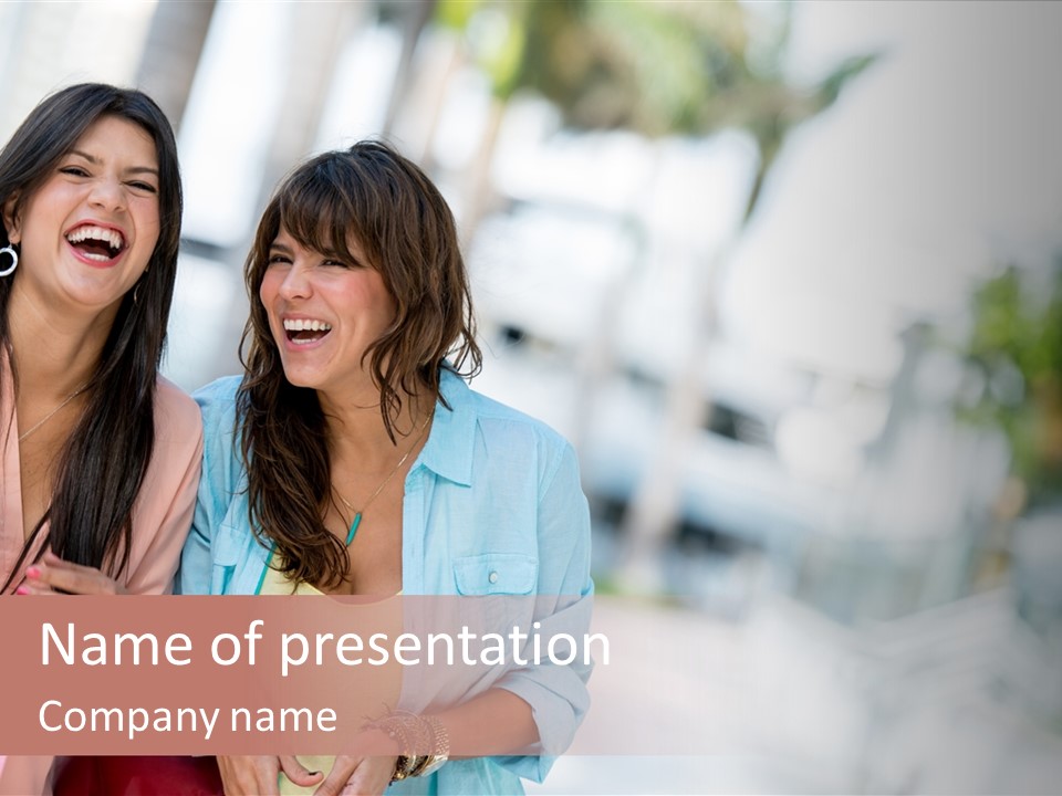 Women Joyful Fun PowerPoint Template