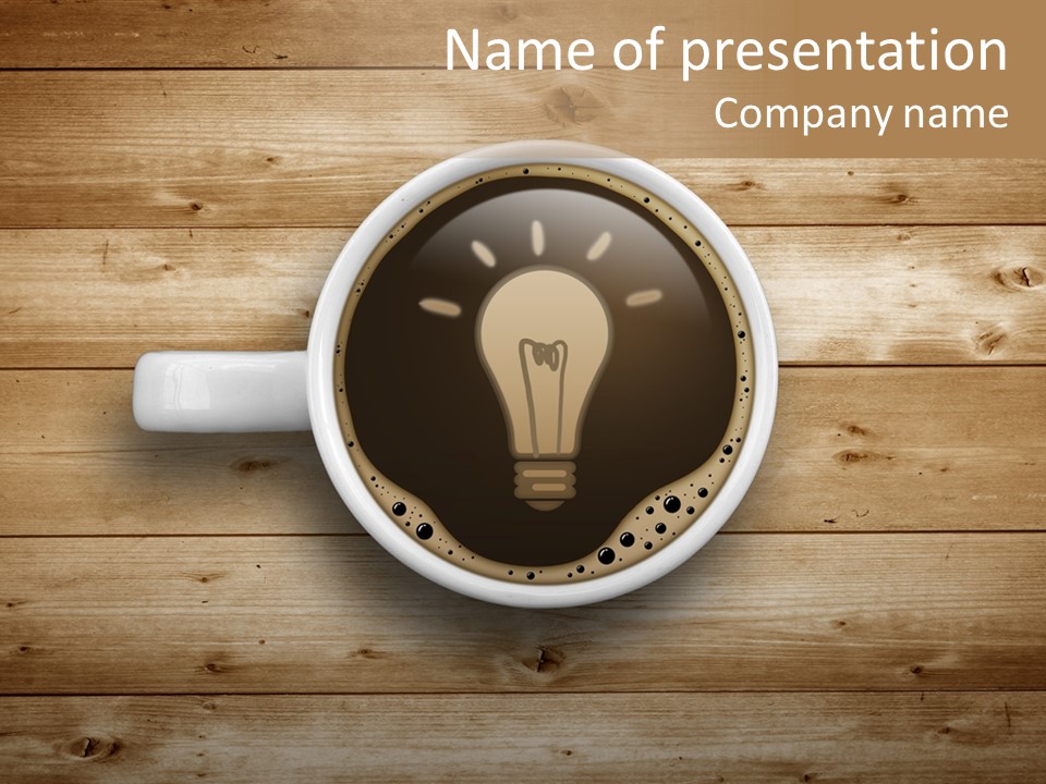 Coffee Cup Concept Text PowerPoint Template