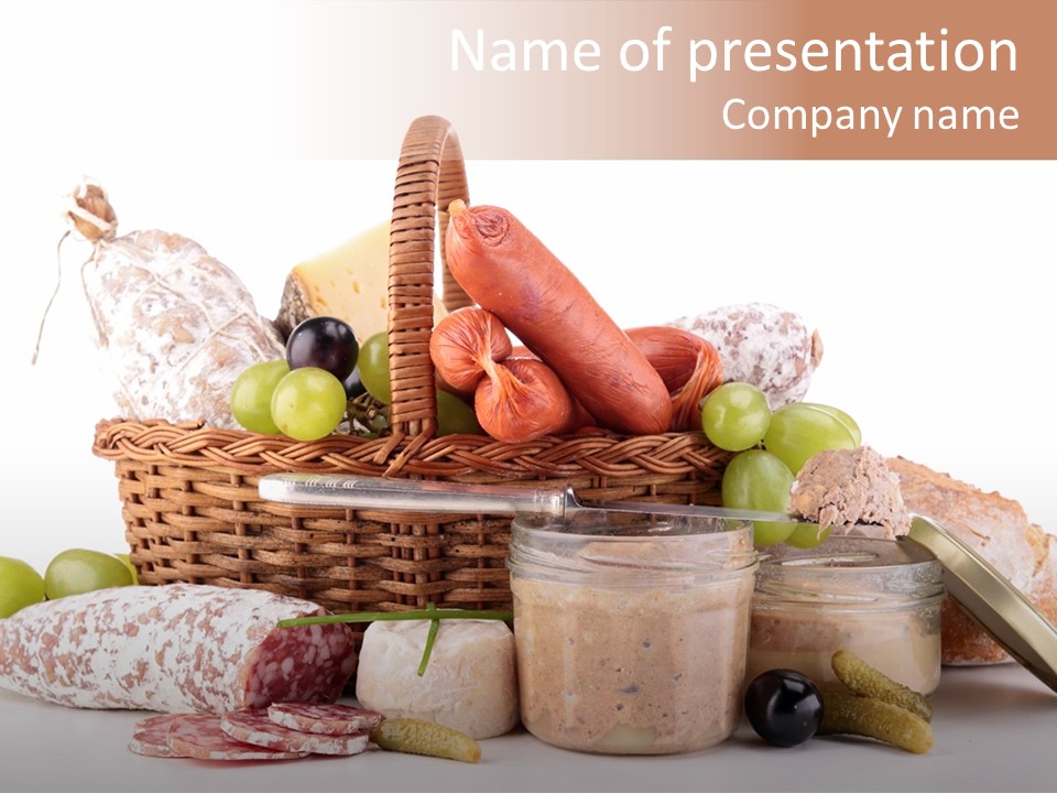 Salami Canard Grape PowerPoint Template