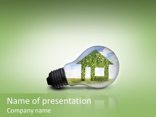 Renewable Energy Light Bulb Computer Graphic PowerPoint Template