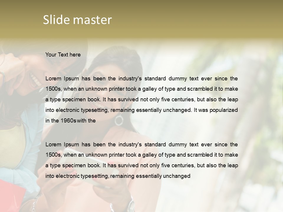 Beautiful Cell Girls PowerPoint Template