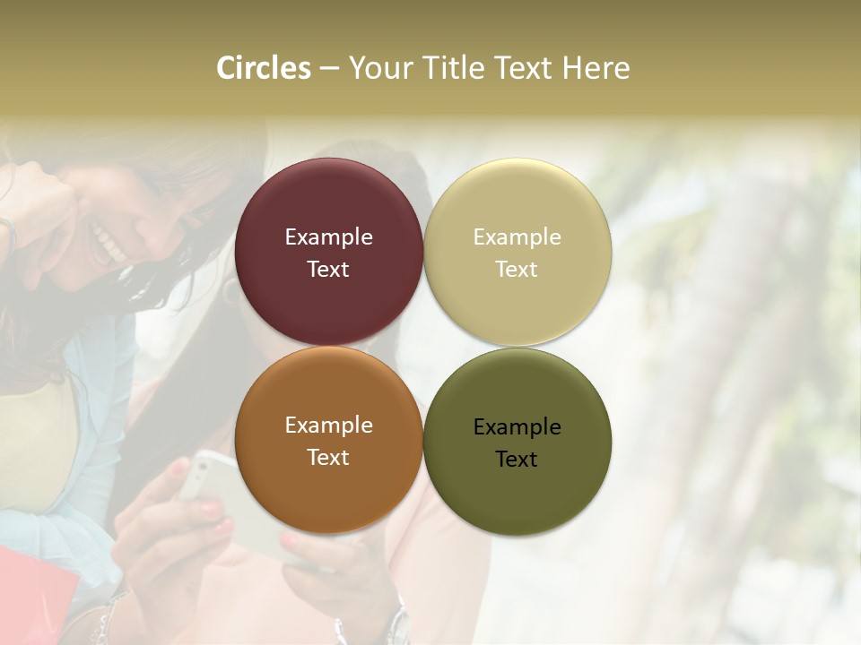 Beautiful Cell Girls PowerPoint Template