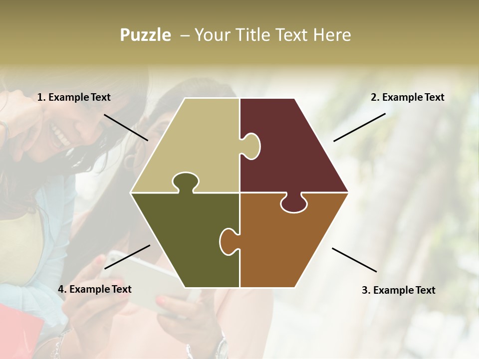 Beautiful Cell Girls PowerPoint Template