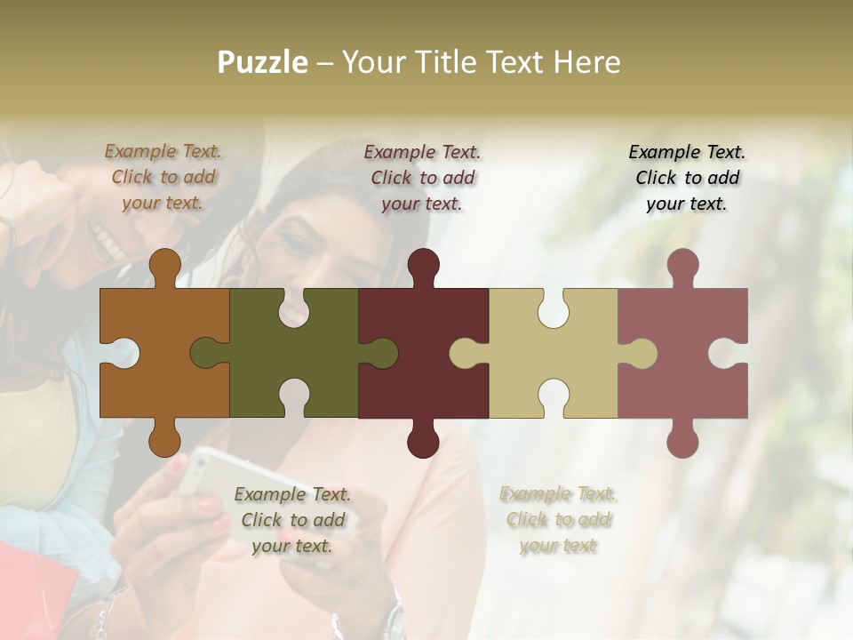 Beautiful Cell Girls PowerPoint Template