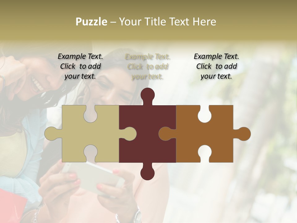 Beautiful Cell Girls PowerPoint Template