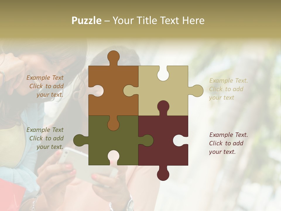 Beautiful Cell Girls PowerPoint Template