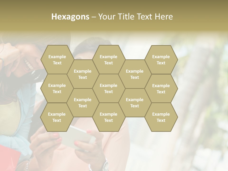 Beautiful Cell Girls PowerPoint Template