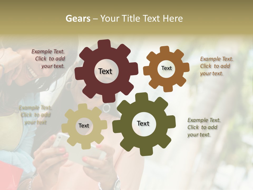 Beautiful Cell Girls PowerPoint Template